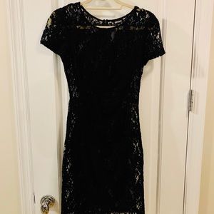 DKNY classic black lace dress